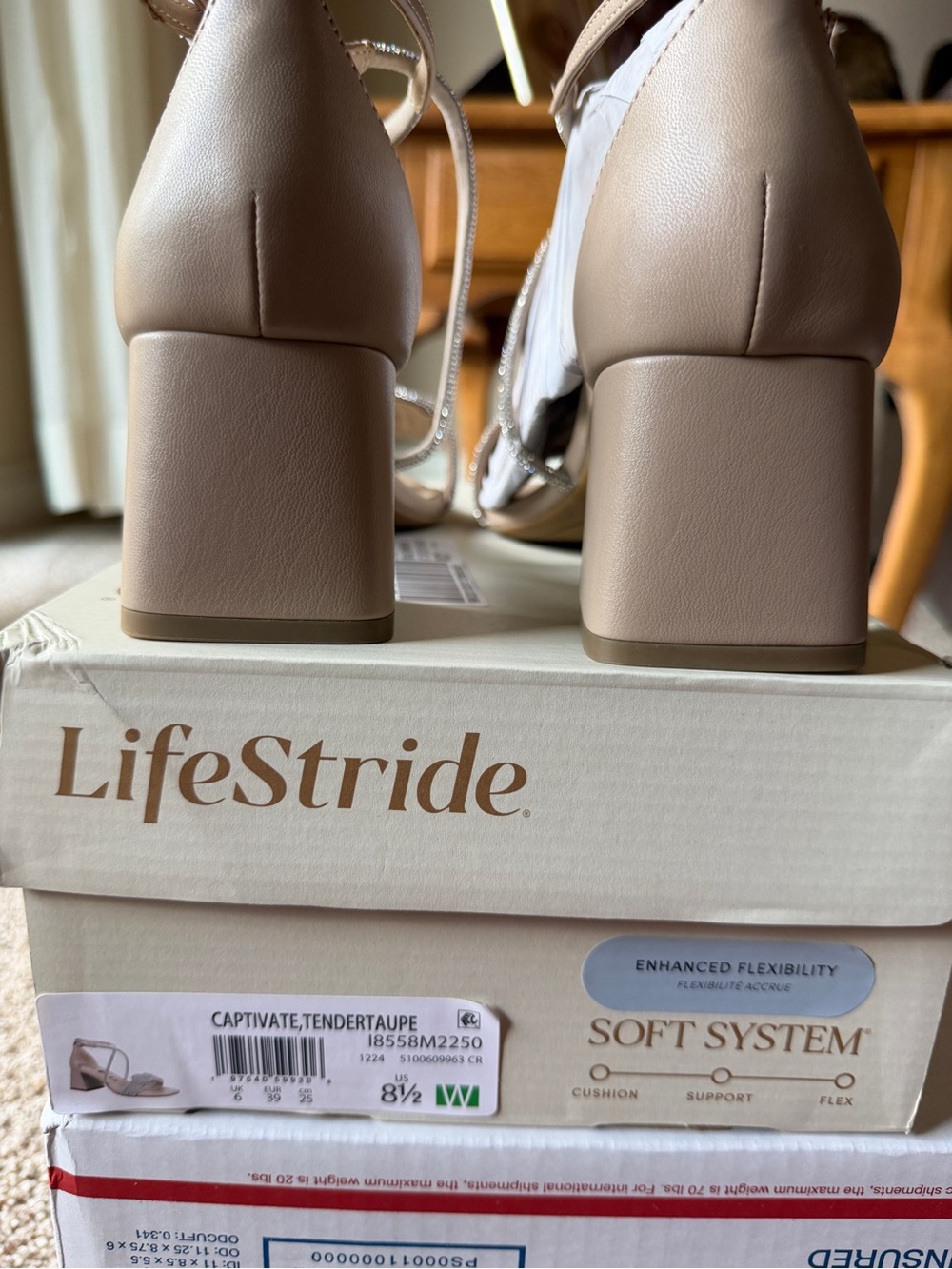 Life Stride Captivate Block Heel Sandals in Taupe